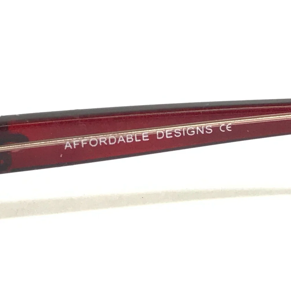 Affordable Designs Eyeglasses Frames MONICA BURGUNDY Red Rectangular 49-17-135